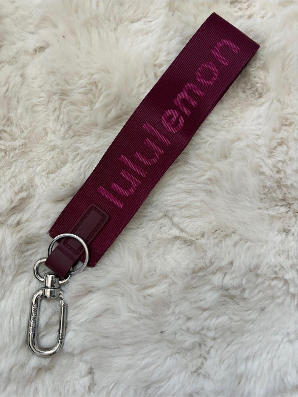 lululemon athletica Burgundy Logo Key Wristlet